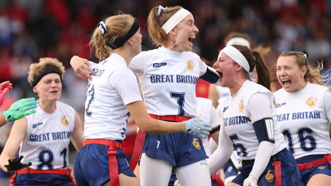 Great Britain women celebrate together